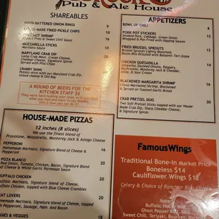 menu