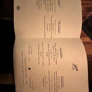 Current menu