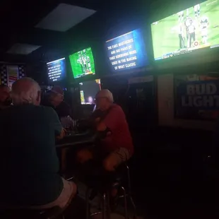 a group of men sitting at a bar