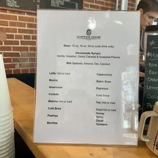 menu