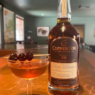 Manhattan made with our award winning Rye