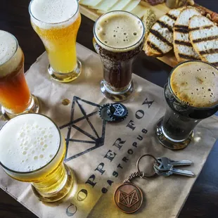 Beer Flight, Meat &amp; Cheese Board