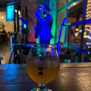 Enjoying Frankly Good Music (and a beer) on a Hop Session Wednesday night.