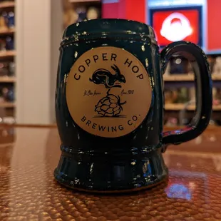 a beer mug on a table