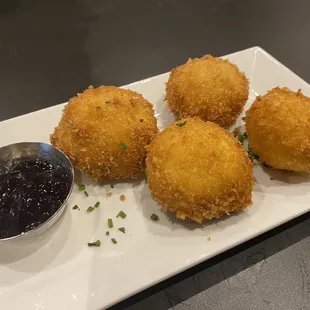 Fried Herbed Goat Cheese w/Blueberry Jam