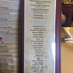 Extensive menu.