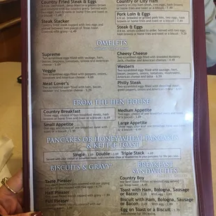 Extensive menu.