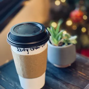 Dirty chai latte with oat milk