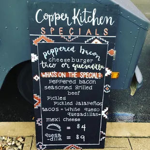 Special Menu "Bacon Cheeseburger"