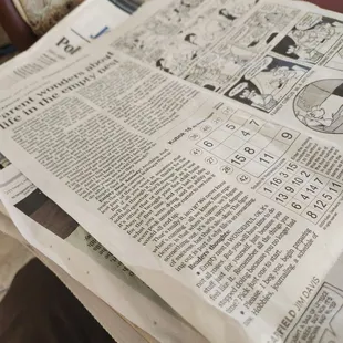 I love the old fashioned shared news paper