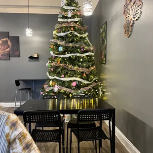 a decorated christmas tree