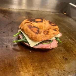 Ham , Ham, Cheese and Spinach Croissant