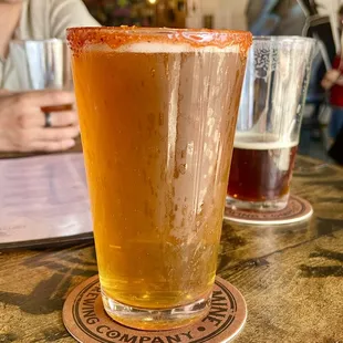 Watermelon gosé with tajin rim