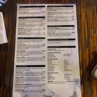 Updated menu 07/23