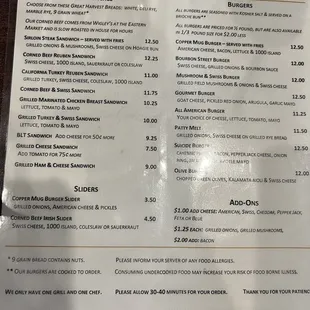 Menu photo September 22