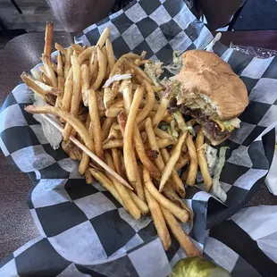 1/3 mug burger special minus a few bites