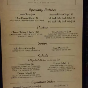 Menu, page2. As of 9.19.19