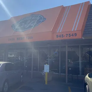 the front of the restaurant