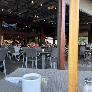 a cup of coffee on a table