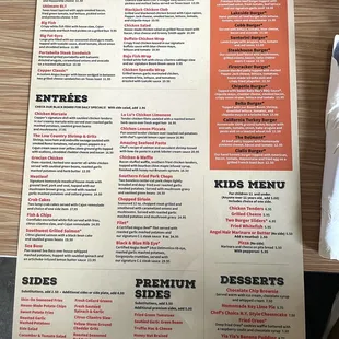 Nov 2022 Menu - Kids Menu Included
