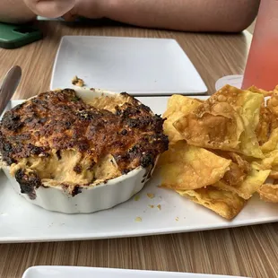 Crab wonton dip appetizer.