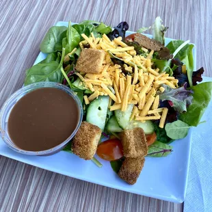 Side salad with raspberry balsamic vinaigrette