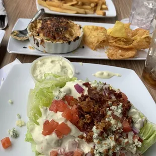 Wedge salad and burger.
