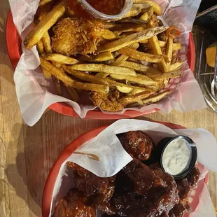 Wings and Coconut shrimp