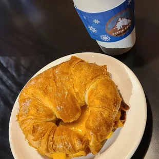 Bacon egg and cheese croissant