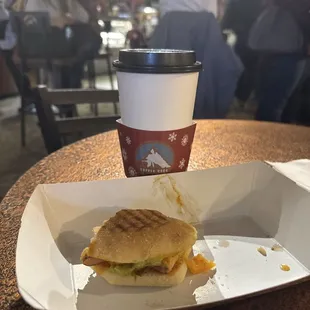 Peppermint Mocha and Southern Chipotle sandwich