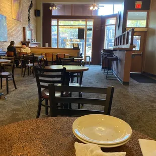 Looking out the front.