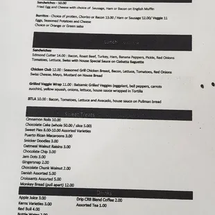 Menu posted by register (3/23/24)