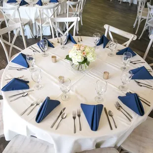 Lovely Navy Reception Table