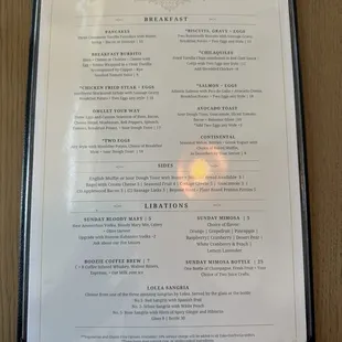 New breakfast menu since June 2024