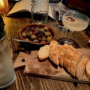 Olives - get the baguette for the excess oil!