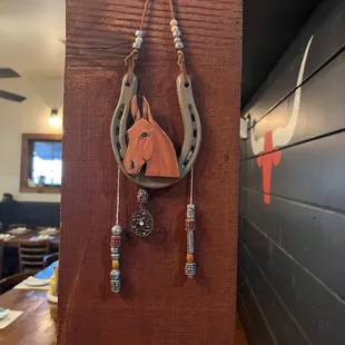 a horse's head hanging on the wall