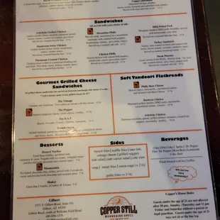 the menu