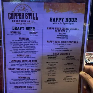 Alcohol &amp; Happy Hour Menu 4-22