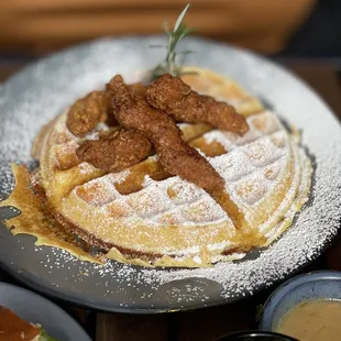 Cornflake-fried chicken and waffles