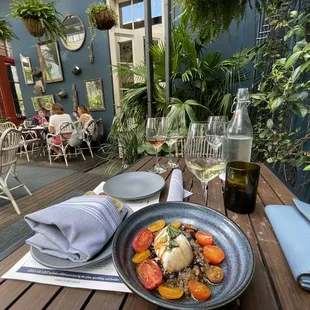 Burrata on the patio