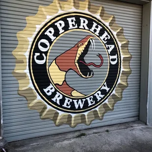 the logo on the garage door