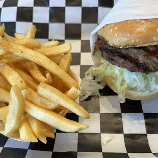 Bacon hamburger combo.