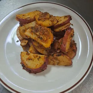 a plate of potatoes
