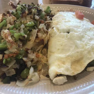 Greek all egg white omelette, O&apos;Brien potatoes