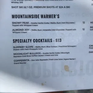 the menu