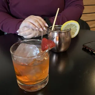 strawnanna cocktail and a seasonal mule