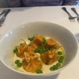 a bowl of food on a table