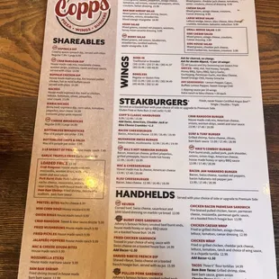 menu