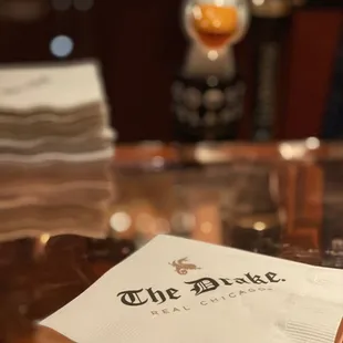 Historic hotel bar just before the classy  napkin&apos;s friend arrived.
