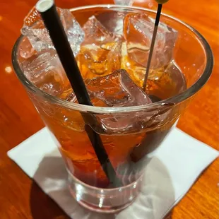 a drink in a glass